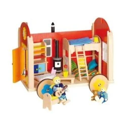 Maison De Poupée à Tirer Roulotte Tiny House Goki - Jouets En Bois -Bois Jouets Magasin maison de poupee a tirer roulotte tiny house goki jouets en bois 2