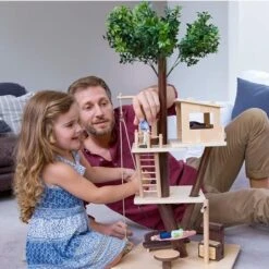 Maison De Poupées En Bois Cabane Dans Les Arbres EverEarth® - Jouets D'éveil -Bois Jouets Magasin maison de poupees en bois cabane dans les arbres everearth jouets d eveil 4