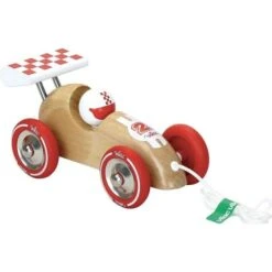 Petite Voiture De Course à Traîner Bois Naturel Vilac® - Jouets En Bois