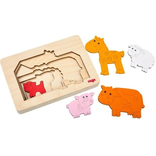 Puzzle En Bois Animaux De La Ferme HABA® - Puzzles Bois 1er Age 3 Puzzle En Bois Animaux De La Ferme HABA® - Puzzles Bois 1er Age