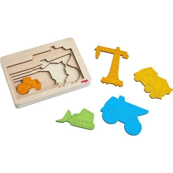 Jouet En Bois Puzzle 5 Pièces Véhicules De Chantier HABA® - Puzzles Bois 1er Age 4 Jouet En Bois Puzzle 5 Pièces Véhicules De Chantier HABA® - Puzzles Bois 1er Age – Image 2