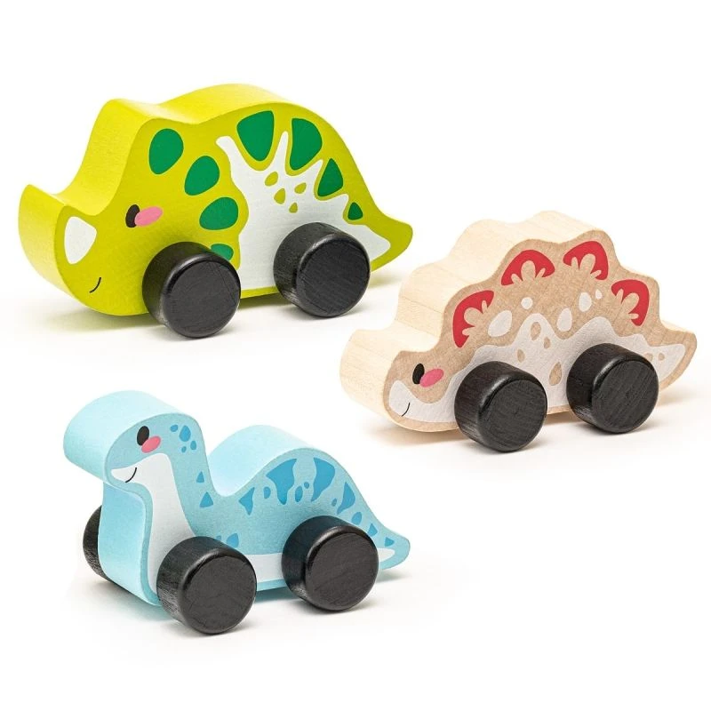 Set 3 Petites Voiture Premier âge En Bois Dino Joyeux Cubika® - Jouets Bois 3 Set 3 Petites Voiture Premier âge En Bois Dino Joyeux Cubika® - Jouets Bois