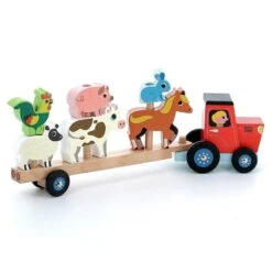 Tracteur Remorque Animaux De La Ferme Empil'animo Ingela P.Arrhenius Vilac® - Jouets En Bois