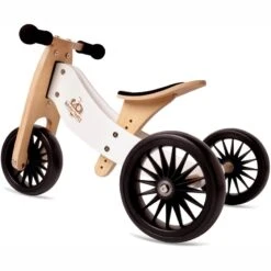Tricycle évolutif Draisienne En Bois 2 En 1 Tiny Tot Plus 12" Blanc Kinderfeets® - Tricycle Bois